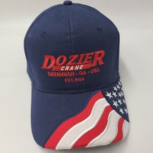Dozier Crane Hat Adjustable Nissun Blue Red White American Flag Savannah Georgia